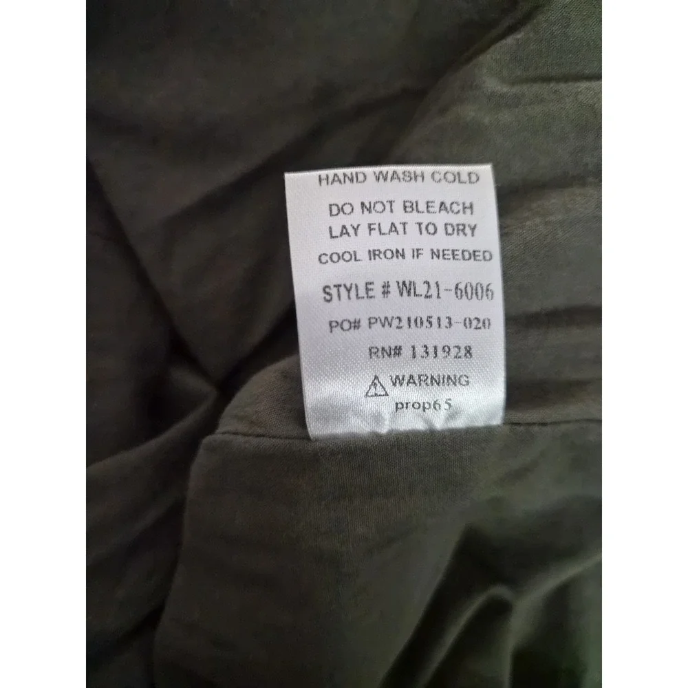 Wishlist Olive Green Quilted Jacket Cotton Lightweight Utility Coat S/M